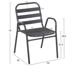 aluminiumski stol ema dimenzii