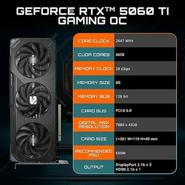 Gigabyte GeForce RTX 5060 Ti EAGLE 8GB OC GDDR7