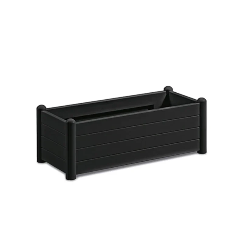 saksija-za-cveke-fioriera-italia antracit saksija-za-cveke FIORIERA ITALIA planter with elegant wood effect finish. Large outdoor planter with 80L capacity, suitable for terraces, balconies and gardens.