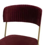 Bordo kadifena fotelja Livio so metalna zlatna osnova