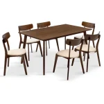 trpezariski set so 6 stolici Benson Toto vo rustichno siva boja