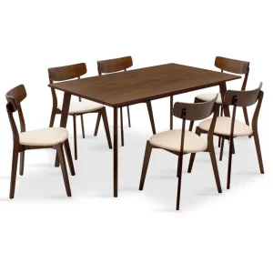 trpezariski set so 6 stolici Benson Toto vo rustichno siva boja