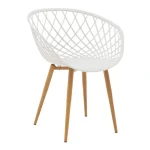 crni Ezra stolchinja od polipropilen so prirodni nogarki
