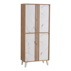 shkaf za chevli Kumen vo dezen dab i mermer 74x38x174 cm